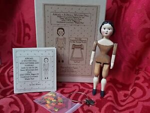 Gail Wilson A Small Wooden 4 1/2" Doll Abigail UFDC Little Sister to Hitty w Box