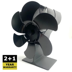6-Blades Fireplace Stove Fan Heat Cocoon Self-Powered Wood Top Burner Eco Heater - Picture 1 of 13