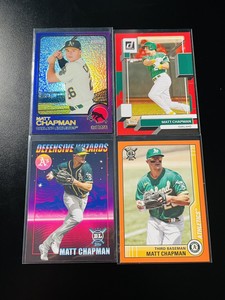 2022 Topps Heritage Matt Chapman Purple Chrome Refractor - Athletics Lot (4)