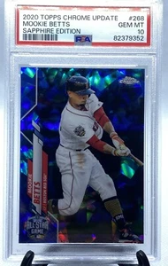 2020 Topps Chrome Update Sapphire Edition Mookie Betts #U-268 PSA 10 Gem Mint - Picture 1 of 3