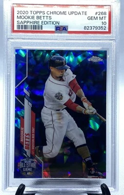 2020 Topps Chrome Update Sapphire Edition Mookie Betts #U-268 PSA 10 Gem Mint - Image 1 of 3