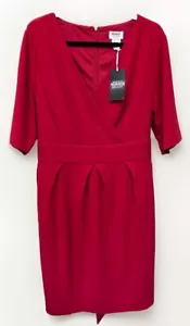 MM Atemberaubendes Bodycon-Kleid Lippenstift rot Krepp mit Schnürung hinten 16W Neu mit Etikett - Bild 1 von 2