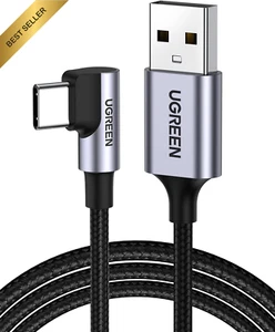 USB A to USB C Right Angle Cable 0.5M Fast Charger for iPhone, Galaxy, Switch - Picture 1 of 12