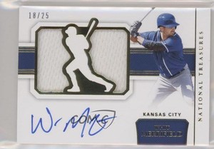 2018 National Treasures Signature Jumbo Die-Cut Gold /25 Whit Merrifield Auto