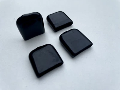 Lot 16 embouts enveloppants pour fer plat 20x3mm noir patin chaise pied embase