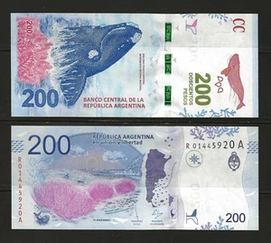 ARGENTINA 200 Pesos 2018, P-364*, Replacement "R", Southern Right Whale, UNC - Picture 1 of 1
