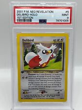 Delibird 5/64 Neo Revelation 1st Ed Holo Rare Vintage Pokemon Card PSA 9 MINT
