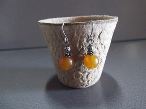1 par de colgantes antiguos de color anaranjado con forma de guisante acrílico de 1" pulgadas - Imagen 1 de 7