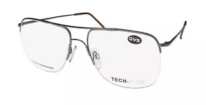 NEW TECH-FLEX 1017 EYEGLASS FRAME OVERSIZED MENS 230 HALF-RIM 61-17-150 TITANIUM - Picture 1 of 8