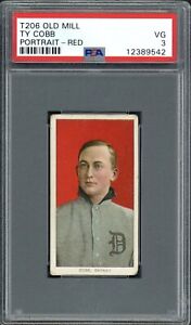 1909 T206 Old Mill Ty Cobb Red Portrait PSA 3 VG - Centered - Gorgeous