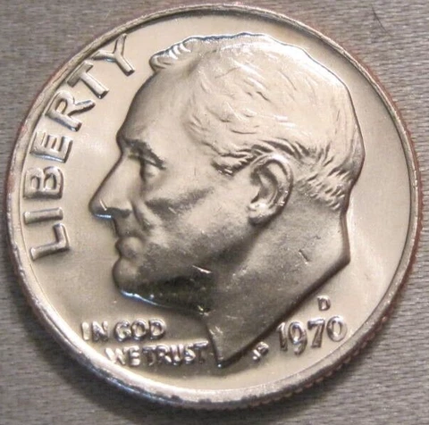 SELLING AS SHOWN - 1970 D UNCIRCULATED ROOSEVELT DIME *** FROM MINT SET *** 266 Cover