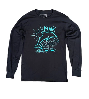 Pink Dolphin Black Blue Long Sleeve Tee Shirt Men’s Size Small New - Image 1 of 4