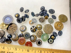 40+Antique Victorian Star Moon  Motif Picture Buttons Mixed  Type Style 1/4"-1" - Picture 1 of 17