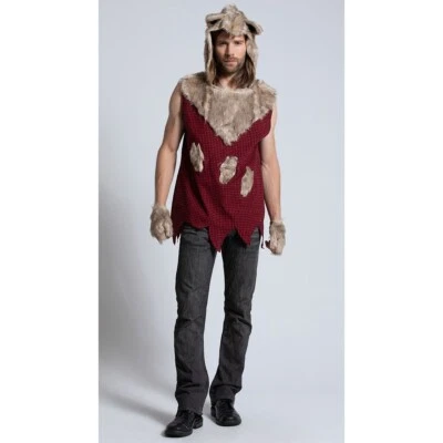 Dreamgirl Men's Halloween Sexy Bad Wolf Costume Faux Fur Red Riding Hood L - Image 1 of 4
