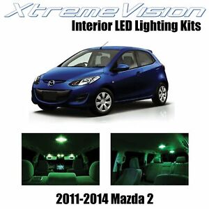 XtremeVision Interior LED for Mazda 2 2011-2014 (4 PCS) Green