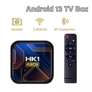 Android 13 HK1 Smart TV Box 5G Quad Core 4+64 6K Streaming Media Player - Picture 1 of 13
