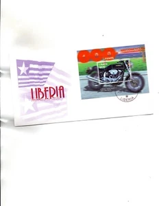 Liberia MOTORCYCLES -Harley Davidson Souvenir Sheet  -issued July 2,2001 - Picture 1 of 1