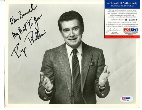 REGIS PHILBIN - PSA DNA COA signed AUTOGRAPH 7515 Cover