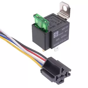 12V Automotive On/Off Fused Relay 30A 4-Pin with Holder Socket Auto Car - Picture 1 of 1