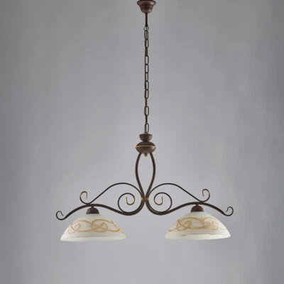 Lustre Salle À Manger Cuisine Balancier En Fer Forgé Classique BON-340 - Photo 1/2