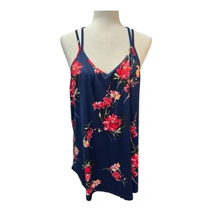 Papermoon Basima Back Detail Knit Top~Size 3X~Navy Floral Stitch Fix Tank - Picture 1 of 10