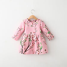 Vintage Style Pink Floral Long Sleeve Dress, Sizes 2,3,4,5,6,7