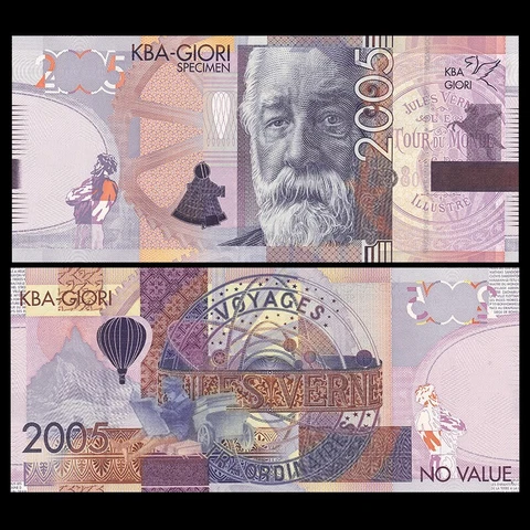 KBA GIORI, SWISS, Jules Verne, 2005, Switzerland, Test Note, Specimen, UNC Cover