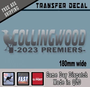 Magpie magpies style Collingwood Decal Sticker Supporter Fan AFL CAR Silver 2023 - Picture 1 of 3