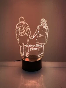 Ritratto passeggiata love led logo notturna LED3dUSB Multicolore Telecomando - Foto 1 di 5