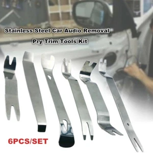 7X Electroplated Iron Car Audio Removal Pry Tool Clip Panel Dash Radio Installer - Foto 1 di 5