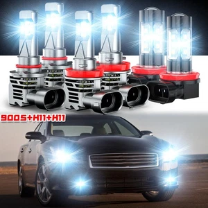 For 2009-2014 Nissan Maxima 6000K LED Headlight + Fog Lights Bulbs Combo Kit 6X - Picture 1 of 16