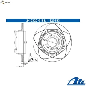 2x BRAKE DISC 24.0320-0183.1 FOR BMW 5/E61/E60 N43B20A N47D20C/A M47D20 2.0L - Picture 1 of 10