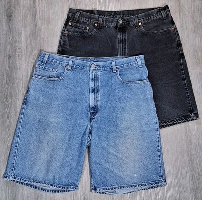 2x Pantalones Cortos Jeans LEVIS 540 De Colección Azul Denim Negro Talla 40 (Encogido a 39)  Foto 1 de 4