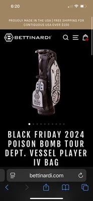 Bettinardi Black Friday Tour Dept. Bolsa de pie para bomba Player IV de 6 vías Foto 1 de 4