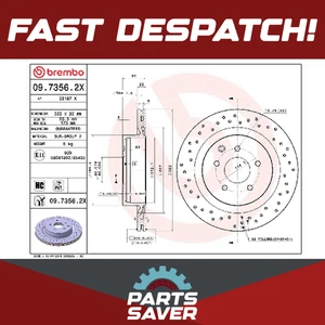 2x Brake Discs Pair Vented fits NISSAN SKYLINE R33, R34 2.6 Rear 94 to 08 322mm - Picture 1 of 7