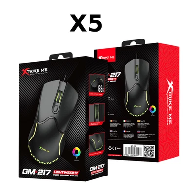 Job Lot 5× XTrike Me GM-217 RGB Gaming Mouse 3600 DPI USB - Trade & Wholesale - Image 1 of 4