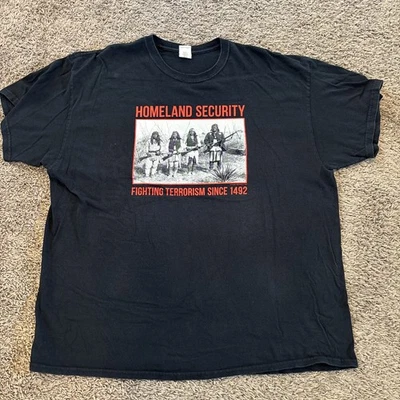 T-shirt maglietta Tribal Sovereign American Indians nera Homeland XXL 2XL - Immagine 1 di 4