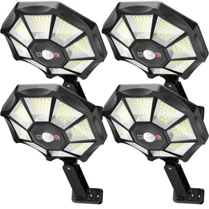 Solar Lights Outdoor - 168LED 6500K Daylight, 8-Sided Solar Flood Light with ... - Picture 1 of 9