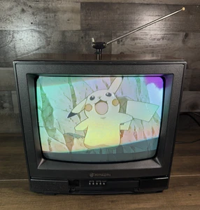 Hitachi / CT1394W / 13" CRT Color TV / No Remote / Wood Grain / Tested & Working - Picture 1 of 6