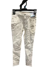 New Cat And Jack Girls Skinny Jeans Size 7 White Adjustable Waist Stretchy - Picture 1 of 3
