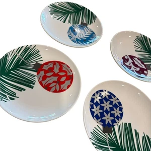 Crate & Barrel Holiday Ornament Vorspeise Dessert 6,5" Teller 4er Set sortiert - Bild 1 von 12