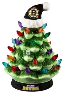 Boston Bruins 8” Light Up Ceramic Christmas Tree LED NHL Hockey By Evergreen - Picture 1 of 6