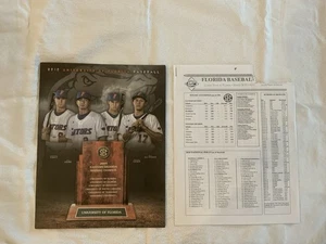 Tarjeta de puntuación de béisbol vintage 2010 de la Universidad de Florida - Imagen 1 de 11