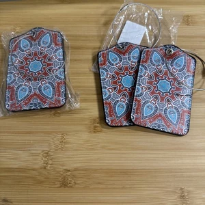 Etiquetas de equipaje lazos de acero inoxidable rojo cachemira 2 2 piezas 4 total mujeres niños nuevas - Imagen 1 de 7