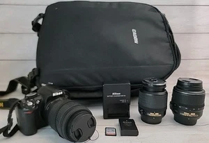 Nikon D3100 Digital SLR Camera Bundle Battery + LENSES + Bag + Charger - Picture 1 of 22