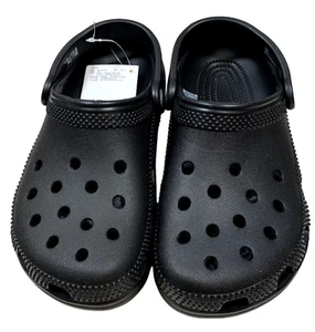 Crocs Classic Clogs Herren 5 Damen 7 schwarze Slipper leichte wasserfreundliche Sandalen - Bild 1 von 12