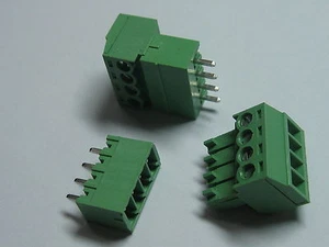 12 pcs Screw Terminal Block Connector 3.81mm 4 pin/way Straight Green Pluggable - Picture 1 of 5