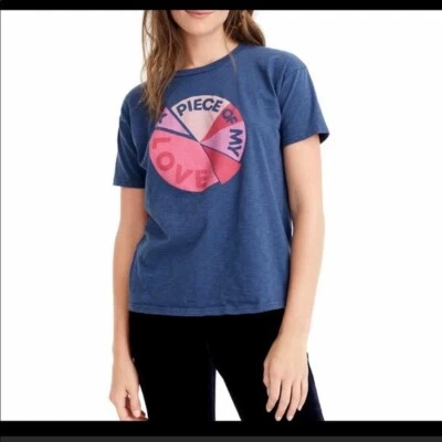 J. Camiseta azul Crew para mujer talla XS "A Piece Of My Love" K5280 Foto 1 de 4