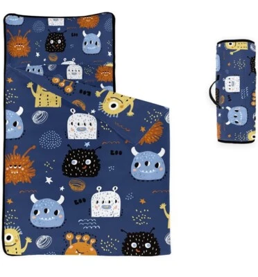 Alfombra para siesta - Saco de dormir monstruo de dibujos animados con almohada extraíble correa blanca Foto 1 de 4