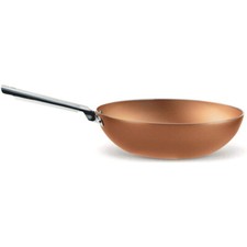WOK ANTIADERENTE MANICO IN ACCIAIO CUPRUM PENSOFAL CM 28 FORNO LAVASTOVIGLIE IND